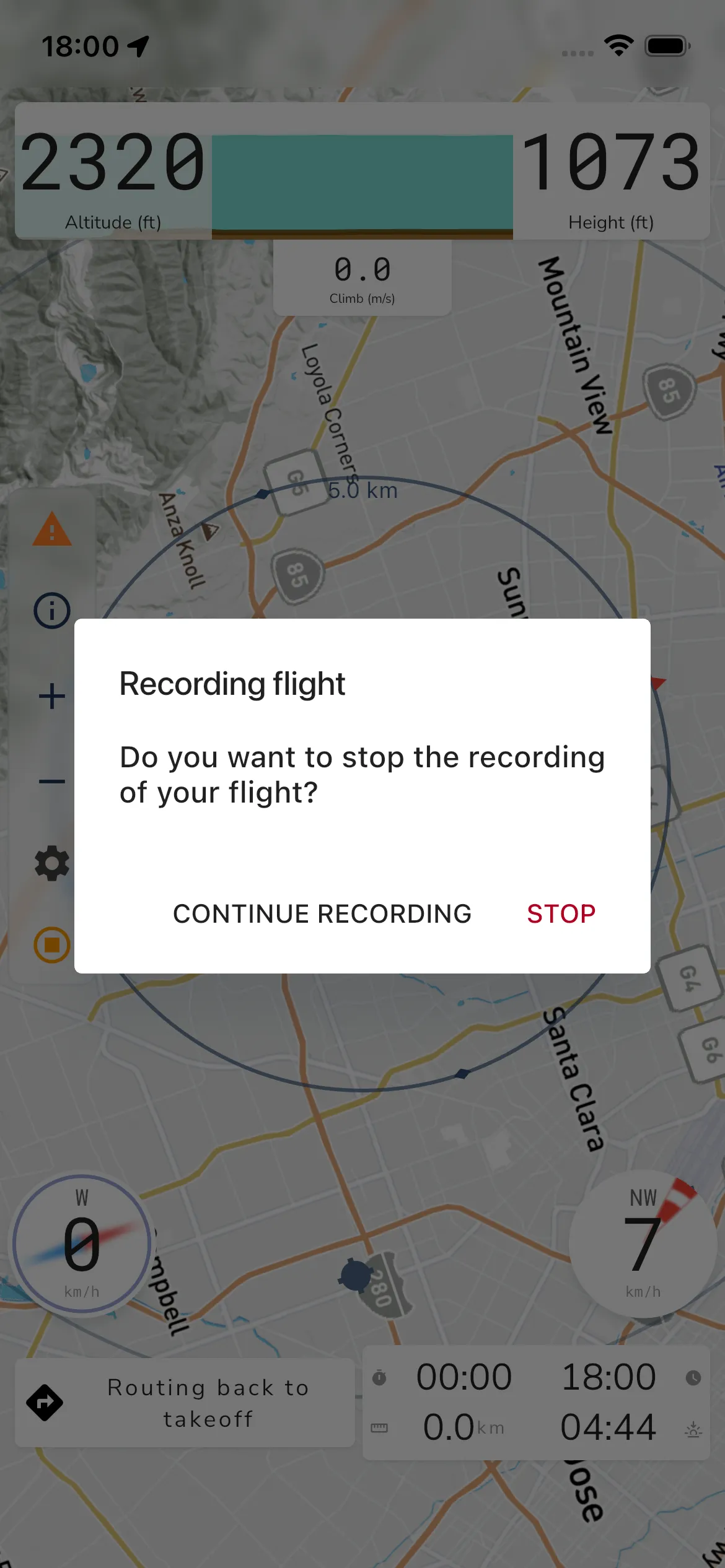 Stop recording dialog