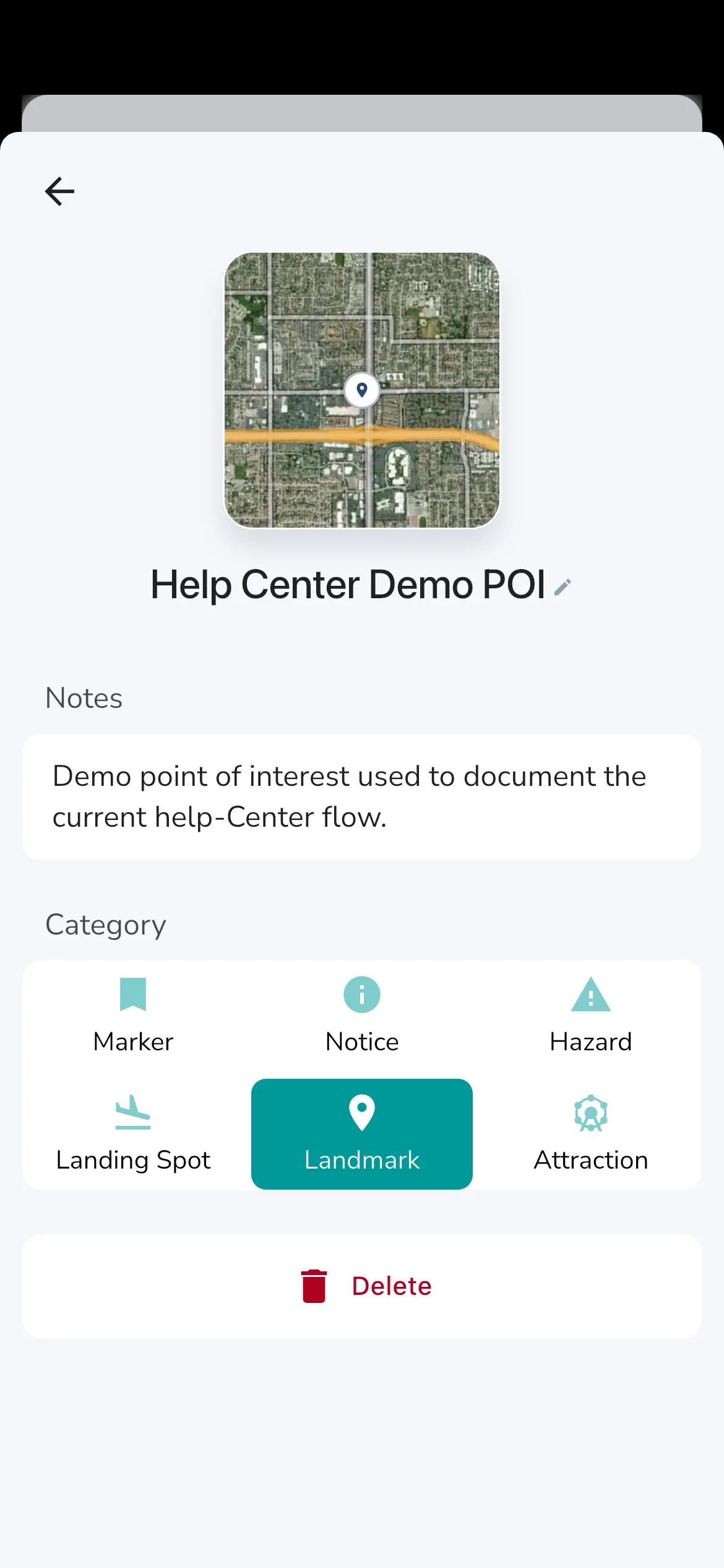 POI Settings Details