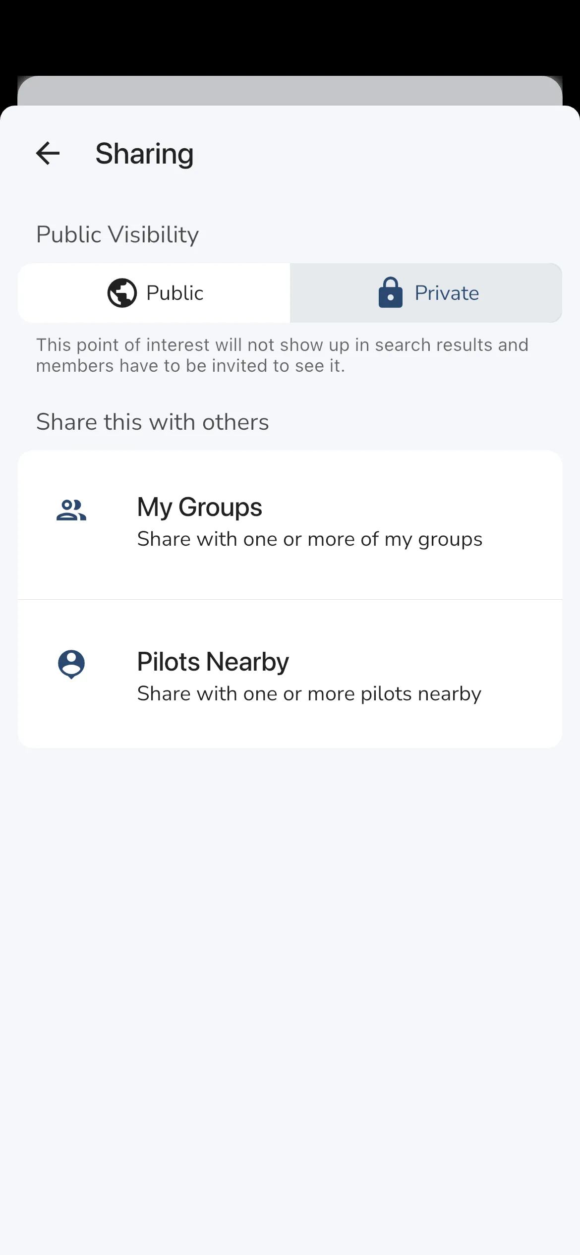 POI Settings Sharing