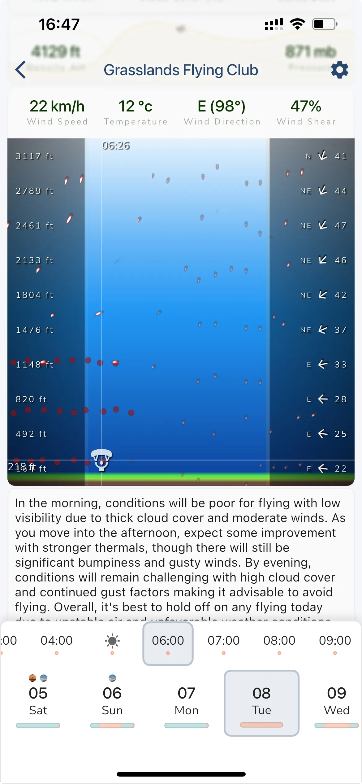 Weather Forecast Altitude in Gaggle